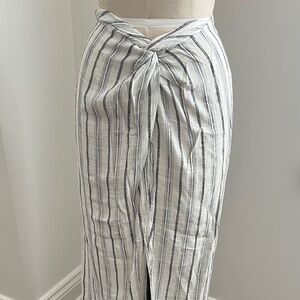 L Space Mia elastic waist striped bathing suit cover up